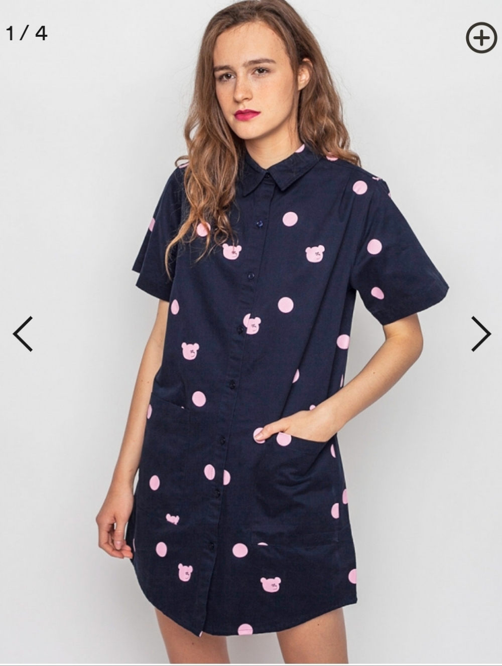 Lazy Oaf bear spot shirt dress Size ML